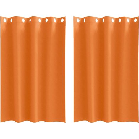 Maison Exclusive - Cortinas Opacas con Anillas 2 pcs Naranja Bril (1/5)
