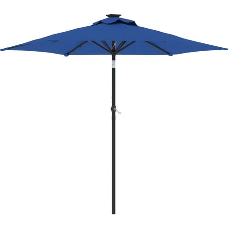 Ombrellone da giardino inclinabile con manovella 225 x 225 x 212 cm protezione UV design moderno in poliestere azzurro 020056374