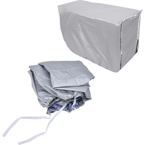 Couvercle de Climatiseur Extérieur, Housse de Protection pour Climatiseur Extérieur, Design Réfléchissant pour Équipement Maison (Silver/Patterned 94 40 73cm / 37 15.7 28.7in) (1/5)