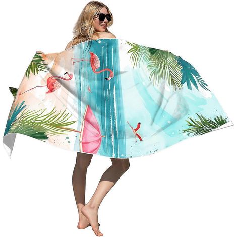 Serviette de plage Oasisdream 2025 - Peinture marine avec voiliers et animaux (1/5)