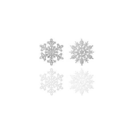 Schneeflocken-Dekoration, 36 Stück, Glitzer-Schneeflocken aus Kunststoff, Weihnachtsschneeflocken-Ornamente, Dekorative Schneeflocken für Weihnachtsbaum, Fenster, Winterdekoration - Crezuo