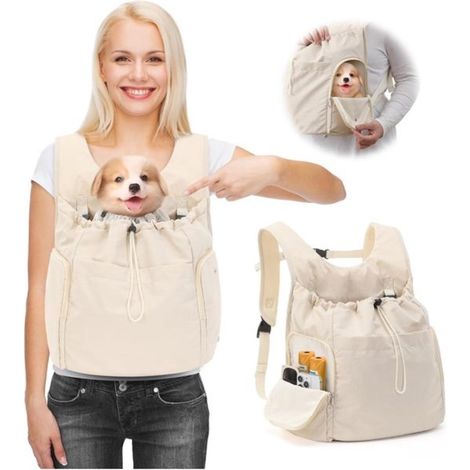 Tragegurt Kleine Handtasche für Haustiere, weich und atmungsaktiv, freihändig, Schulter /Brustschürze, selbstklebende Tasche, für kleine Hunde, K (1/4)