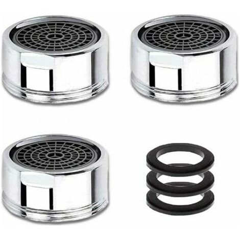 Mousseur de Robinet M20, Lot de 3 Aérateurs de Robinet avec Filtre en Acier Inoxydable, Économiseurs d'Eau, Filetage Mâle de 20 mm. (1/4)