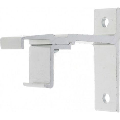 Support de face avec déport de 60mm pour tringle à rideau 24x16mm en aluminium poli Fenêtre Baie vitrée Store Fermeture (1/4)