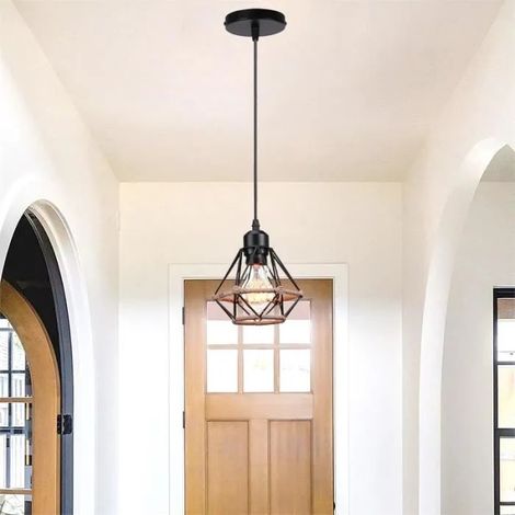 Lampe Suspension en Corde de Chanvre,Lustre Plafonnier Industrielle Retro Style Edison pour Salon Chambre (1/4)
