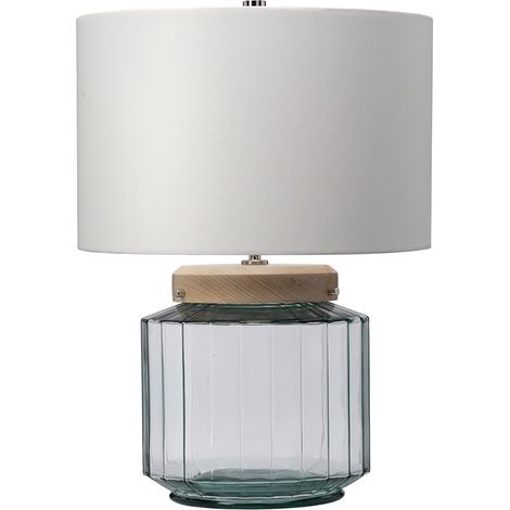 Lampada Da Scrivania Contemporanea Luga Acciaio Vetro Trasparente 1 Luce E27 (1/3)