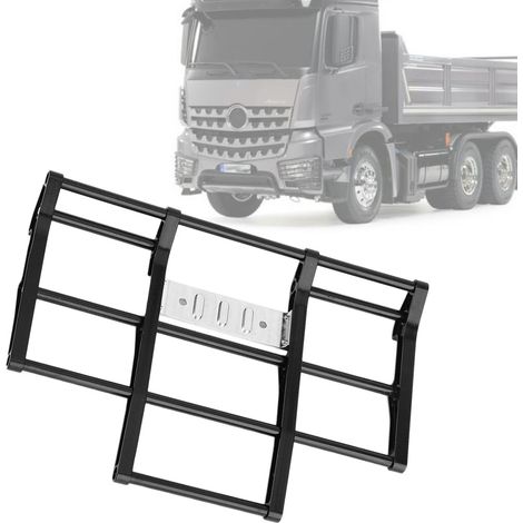 1/14 RC-Car-Truck Metall-Frontstoßstange Modellzubehör passend für Tamiya King Hauler (Schwarz) (1/5)