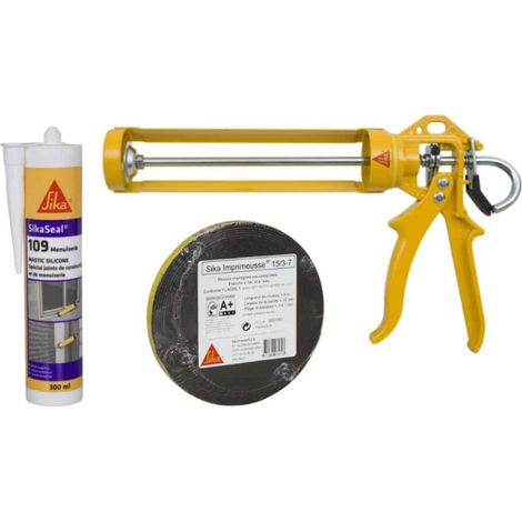 Bausatz SIKA Fensterbeschlag Polyurethanschaum - Silikonspachtel 300ml - Handpistole für Kartusche