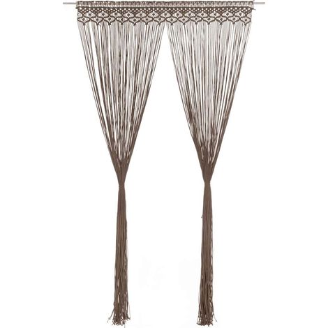 Rideau en macramé Taupe 140x240 cm Coton (1/5)
