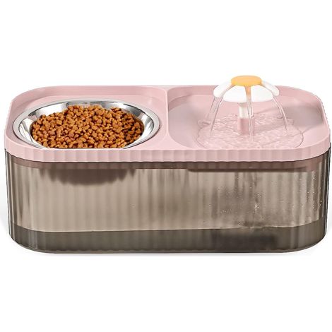 1 fuente de agua para gatos, 3 L, acero inoxidable, filtración eficiente, PET, HIPS, PP, para interiores (1/5)