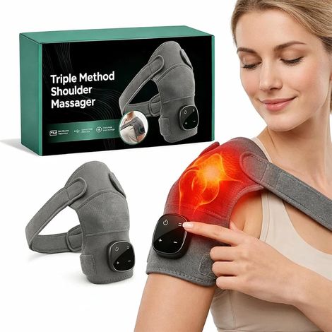 Appareil de massage des épaules 3 en 1 – comprend un coussin chauffant d'acupression avec trois réglages ajustables soulage les douleurs aux épaules, au cou et aux jambes inclut des fonctions de pét (1/5)