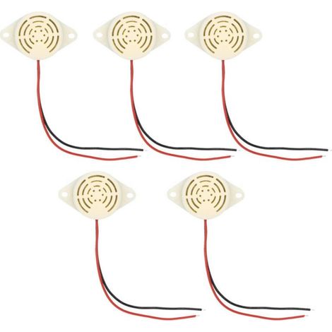 Lot de 5 avertisseurs sonores actifs 95 dB, 3-24 V CC, bip continu, pour électronique DIY SFM-27 (1/5)