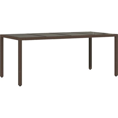 Maison Exclusive - Gartentisch mit Glasplatte Braun 190x90x75 cm