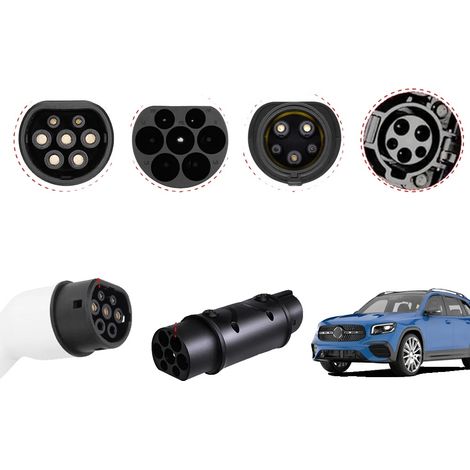 Adaptador de cargador para vehículos eléctricos, compatibilidad de tipo 1 a tipo 2, alto rendimiento, 7,2 kW, de tipo 2 a tipo 1. (1/2)
