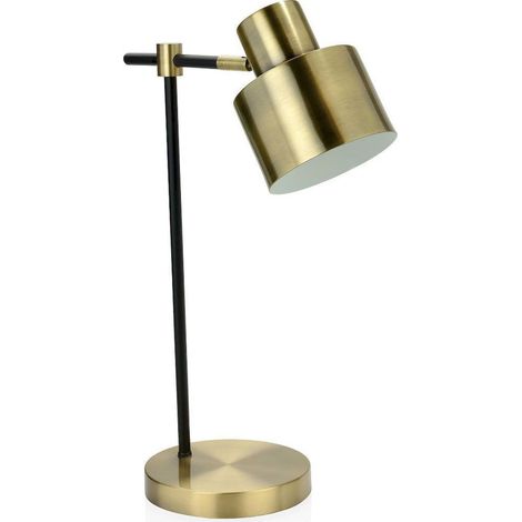 Lampe de table design métal doré et noir style industriel - doré et noir industriel (1/2)