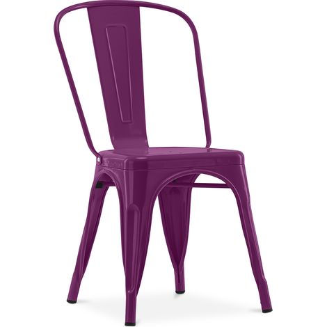 Chaise de salle à manger - Design industriel - Acier - Nouvelle édition - Stylix Violet