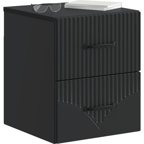 Maison Exclusive - Mobiletto da notte a muro con cassetto Nero 34,5 x 33 x 40 cm