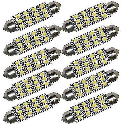Lot de 2 ampoules LED 3528-smd pour plafonnier de voiture, 42 mm, blanches (1/5)