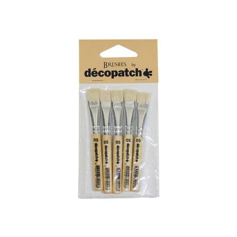 Brosse pour décopatch - DECOPATCH - No.5 (11 mm) - Pack 5 - Poils porc - Rigide pour lisser