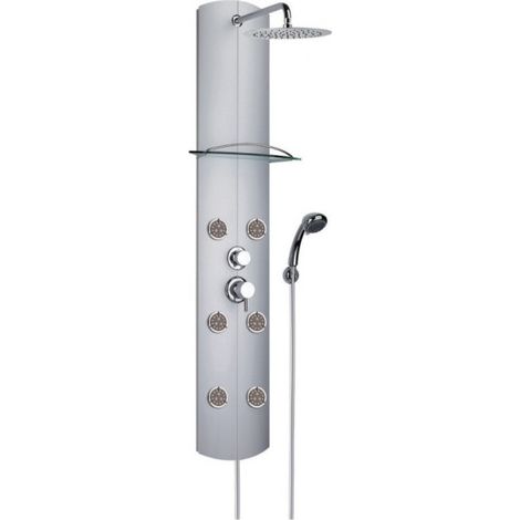 Multifunktionsduschsäule Totem Alu, mechanischer Mischer, Aluminium (1/2)