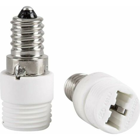 Lot de 2 adaptateurs de douille E14 vers G9 en céramique pour ampoules LED, halogènes, CFL (1/5)