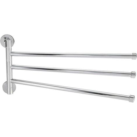 Porte-serviettes en acier inoxydable, porte-serviettes tournant pour montage mural, porte-serviettes économisant espace, accessoire salle de bain (3 bras)