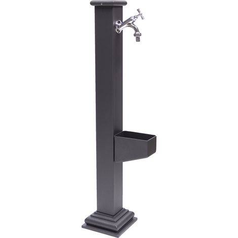 Fontana a colonna Imperia in ghisa e acciaio casa giardino con rubinetto in ottone cromato mod.303C (1/3)
