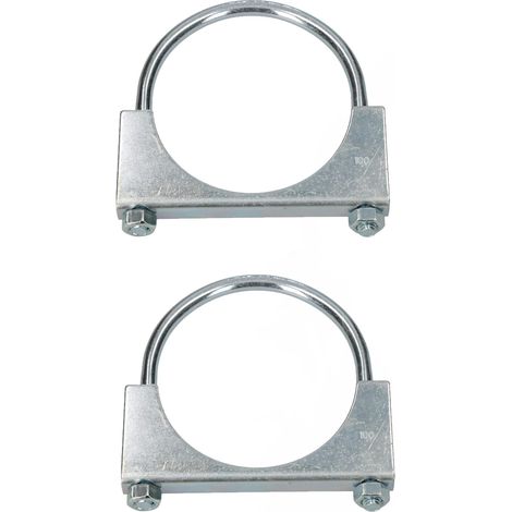 KOTARBAU - Lot de 2 colliers de serrage pour tuyau d'échappement - 100 mm - Pour montage d'antennes, de tuyaux, de mâts - Collier de serrage universel pour raccords de tuyaux (1/5)