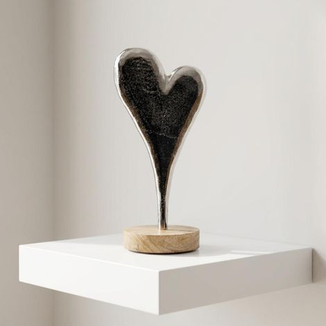 Heart On Wooden Base Ornament (1/2)