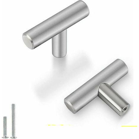 20 Pièces Boutons De Meubles Poignée De Barre En Acier Inoxydable Argent Unique Trou pour Porte Armoire LS201BSS Moderne (1/5)