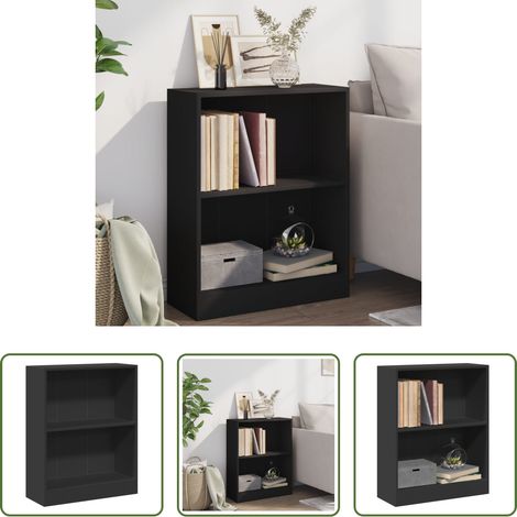 Étagère murale - Bibliothèque Noir 60x24x76 cm Bois d'ingénierie (1/5)