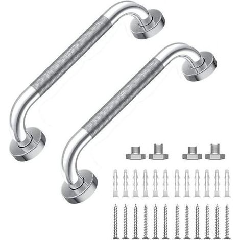 Barre d'appui murale antidérapante de 30 cm en acier inoxydable pour salle de bain - Barre d'équilibre de sécurité pour salle de bain (1/5)