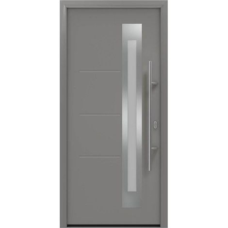 Hörmann Ecostar Haustür "ISOPRO IP 780S", graualuminium matt (RAL 9007), 110 x 210 cm (B x H), DIN Rechts