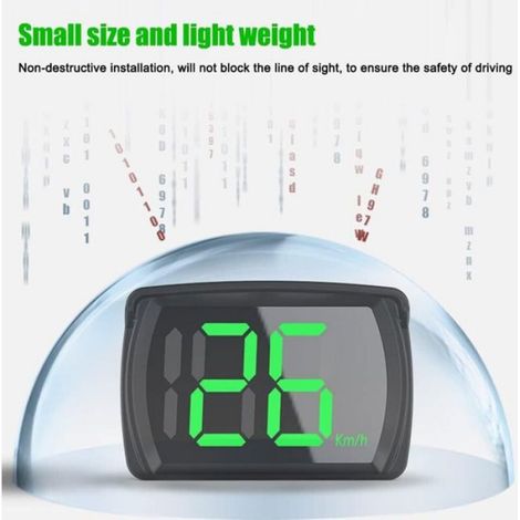 Affichage Tête Haute HUD GPS, Compteur de Vitesse Numérique LED pour Voiture (1/4)