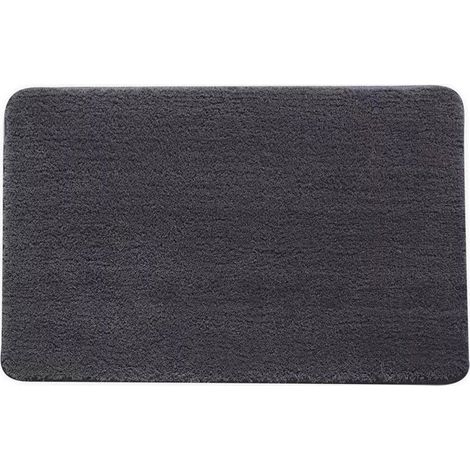 Tapis antidérapant de salle de bain, tapis de sol absorbant, tapis de chambre, gris foncé 50x80cm (1/5)