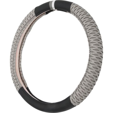 Lenkradbezug aus Kunstleder, Universalgröße, rutschfest, grau. (1/5)
