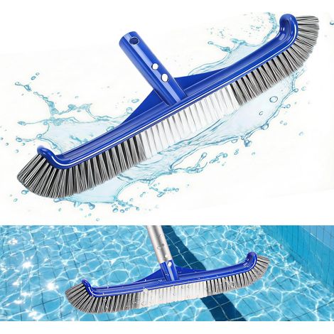 Brosse de Piscine, 43cm Piscine Tête de Brosse, Brosse Murale Piscine, Balai Piscine Brosse avec Poils en Nylon et Clip EZ, Brosse Piscine Fond pour Piscines, Sols et Carrelages (A) (1/5)