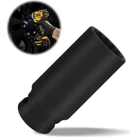 Visseuse à percussion à plusieurs dents de 24 mm - 12 pans - 12,5 mm (1/2") - CR-MO pour un retrait facile des écrous d'essieu (24mm) (1/5)