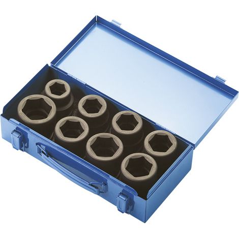 Satz mit 8 Sechskant-Kraft-Stecknussen 24 - 41 mm 1 Fervi si4e1n008