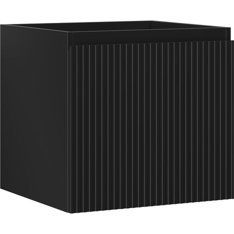 Mexen Rivel Badezimmerschrank 50 cm, 1 Schublade, geriffelt, schwarz matt - 91A20-05047-1-BF71 (1/5)