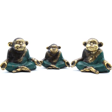 Lot de 3 - Famille de Singes Yoga (taille ast)- Vendu par 1