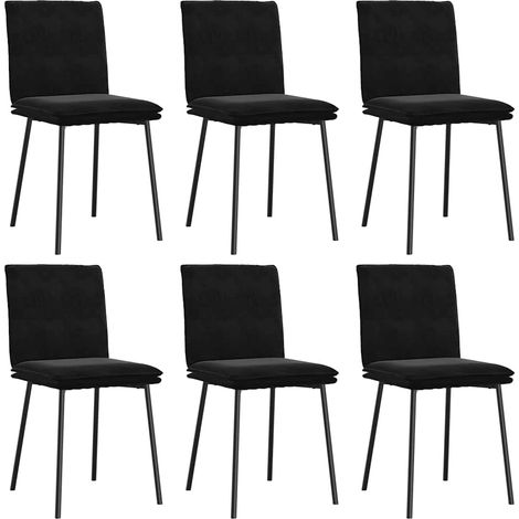 Maison Exclusive - Chaises à manger lot de 6 noir velours
