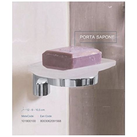 METAFORM - MOVIN' PORTA SAPONE IN OTTONECROMATO E VETRO SATINATO
