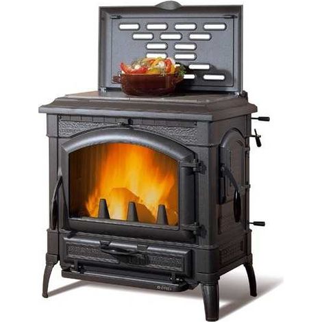 Estufa de leña Nordica de hierro fundido Isotta, discos 11.9 kW, negra, modelo 7119111 (1/4)