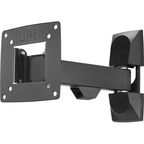 Support Mural TV Pivotable Inclinable (TV 10" à 26", 66cm et 15 kg Max, Inclinaison -12°/+5°, Rotation 180°, VESA 100x100 Max, Gestion des câbles, Chevilles) Noir (1/5)