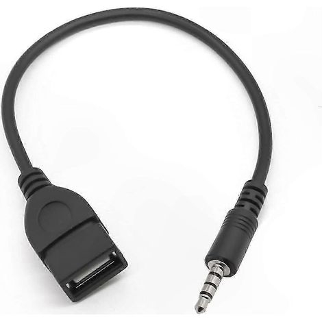 Adaptateur USB 2.0 vers connecteur audio mâle 3,5 mm pour autoradios et équipements audio. (1/2)