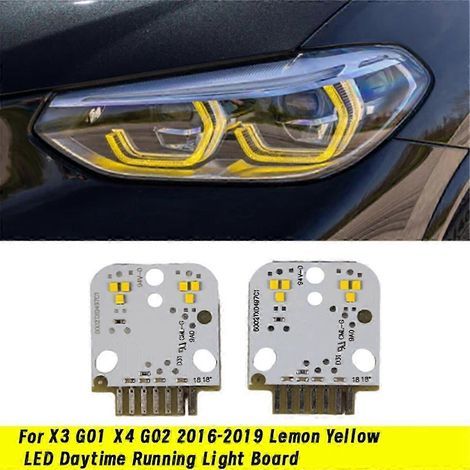 puces LED pour phares (réf. 63117466107) pour BMW X3 G01 X4 G02 (2016-2019), feux de jour LED jaune citron, édition R (réf. 0709) (1/4)
