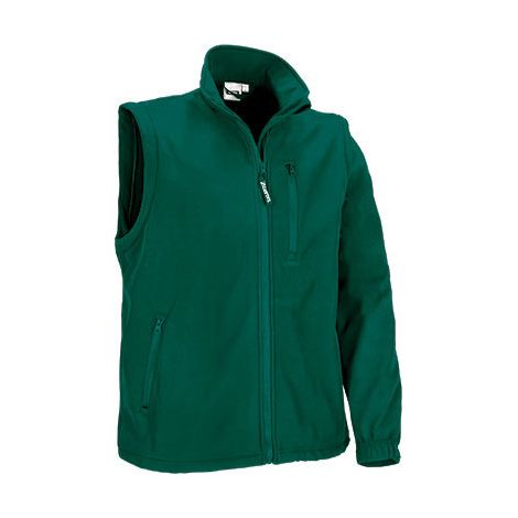 Chaqueta casual de mangas desmontables a chaleco con cuello alto, softshell elástico VALENTO HALIFAX S Verde botella
