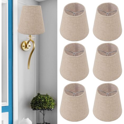 Moderner und minimalistischer Lampenschirm aus Leinen, geeignet für Klemmkerzenlampen, Stehlampen, Tischlampen, Pendelleuchten und Wandleuchten. (1/5)