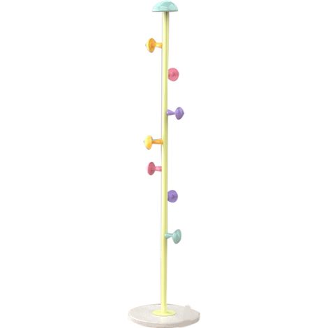Cintre sur pied en métal à 7 crochets amovibles pour articles ménagers, jaune frais, 167 cm (1/5)